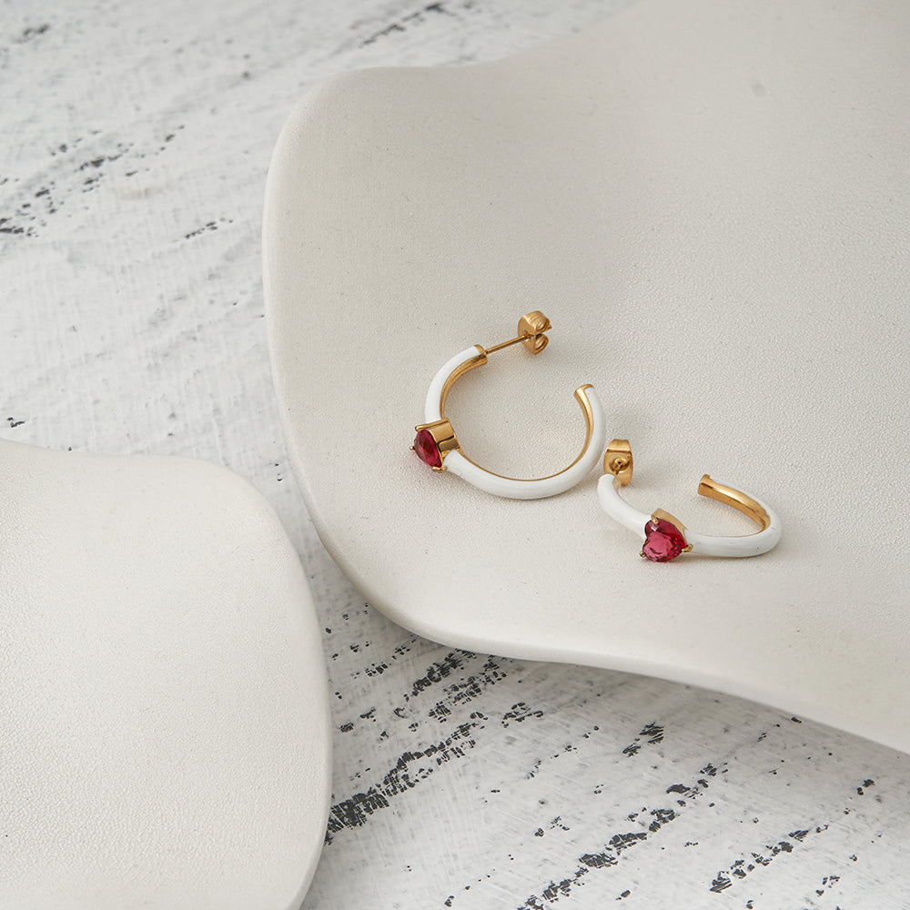 Elektra Heart Hoop Earrings