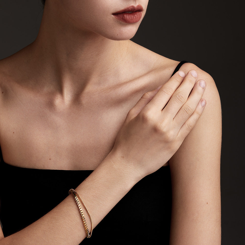 Aria Geometry Drip Oil Open Luminous Bangle