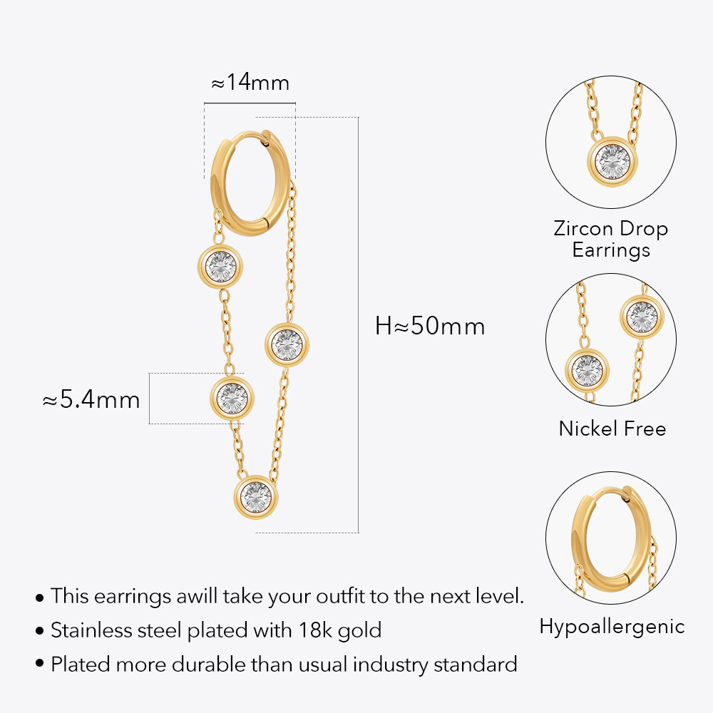 Talia Pendientes Zircon Drop Earrings