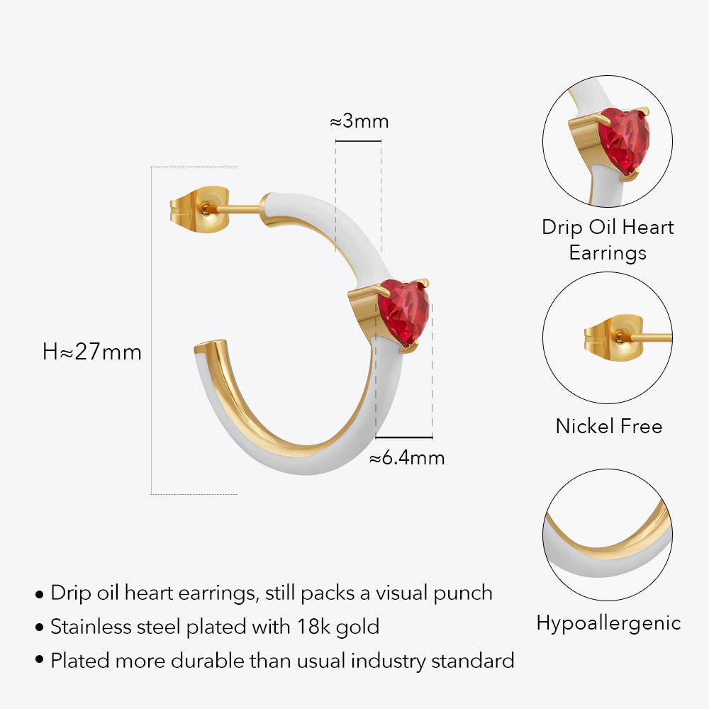 Elektra Heart Hoop Earrings