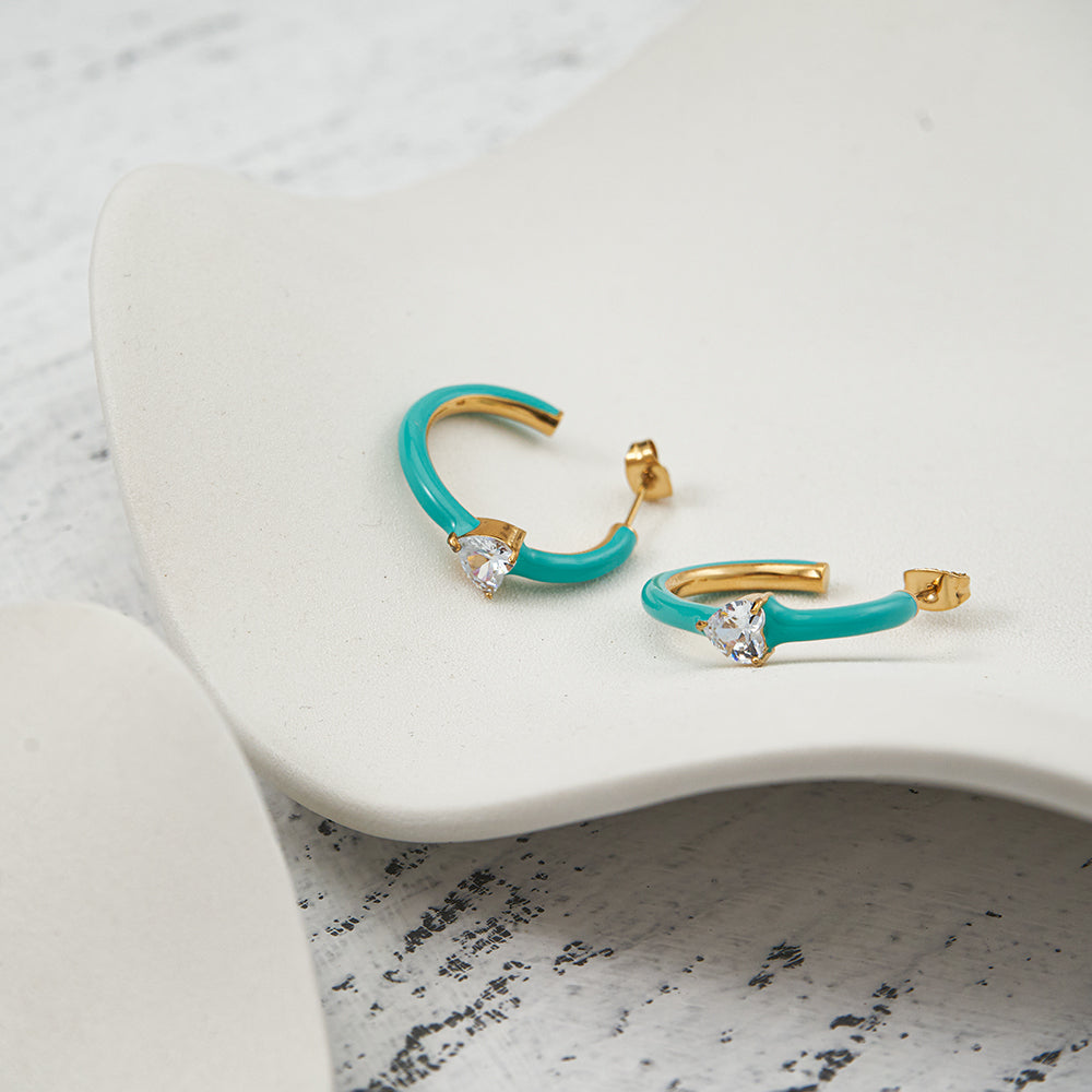 Elektra Heart Hoop Earrings