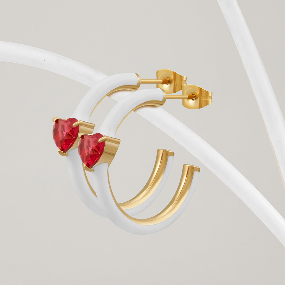 Elektra Heart Hoop Earrings