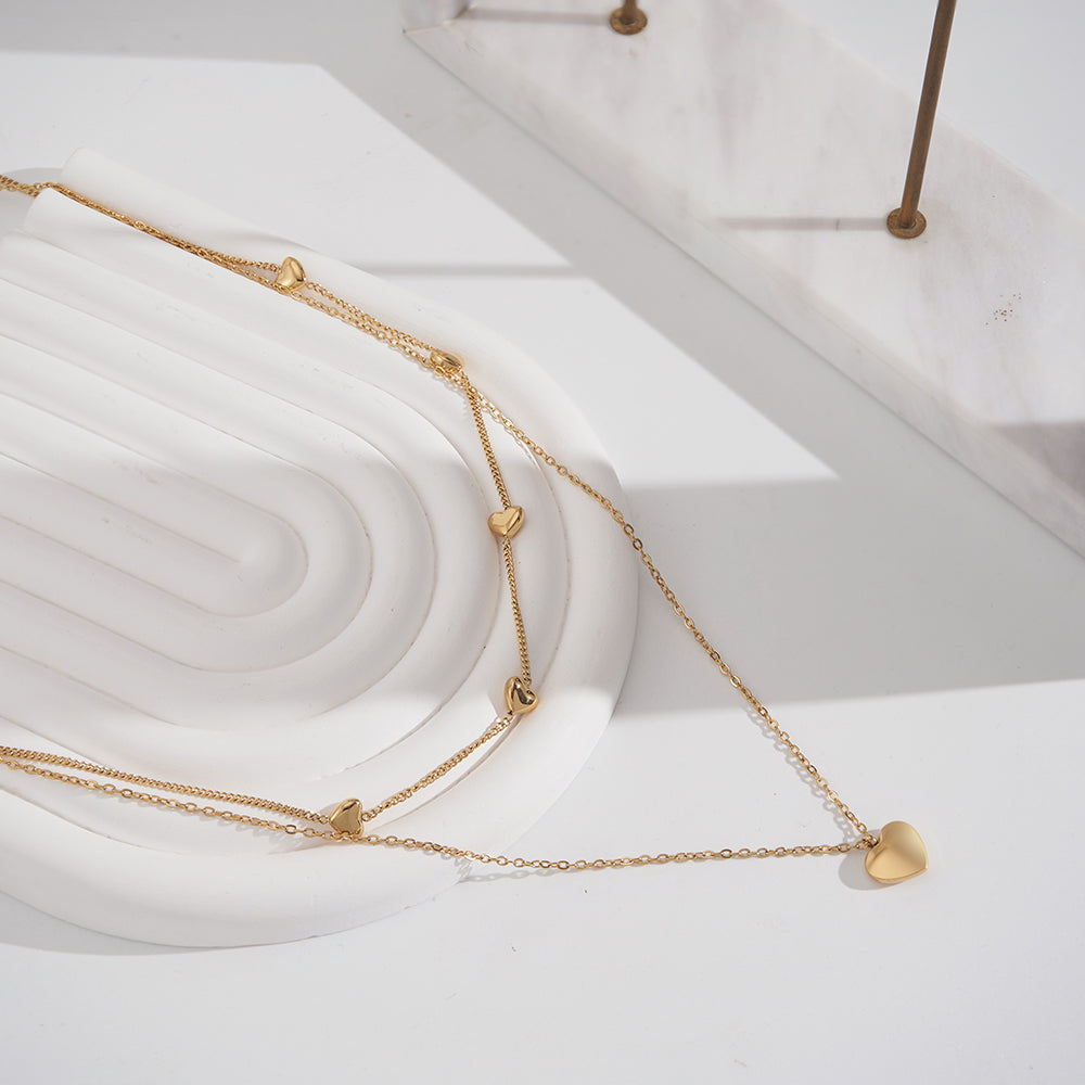 Aurelia Layered Heart Necklace