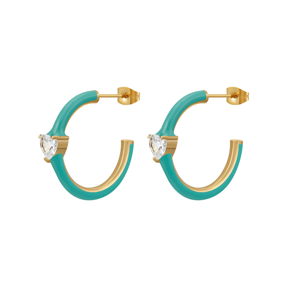 Elektra Heart Hoop Earrings