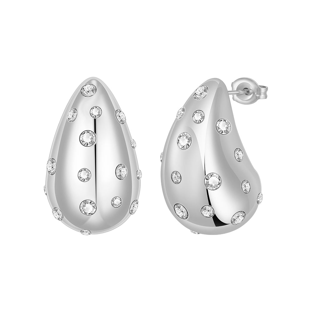 Seren Rain Drop Zircon Stud Earrings