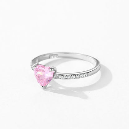 Heart-Shaped Pink Zircon Ring