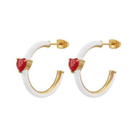 Elektra Heart Hoop Earrings