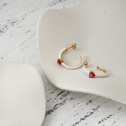 Elektra Heart Hoop Earrings