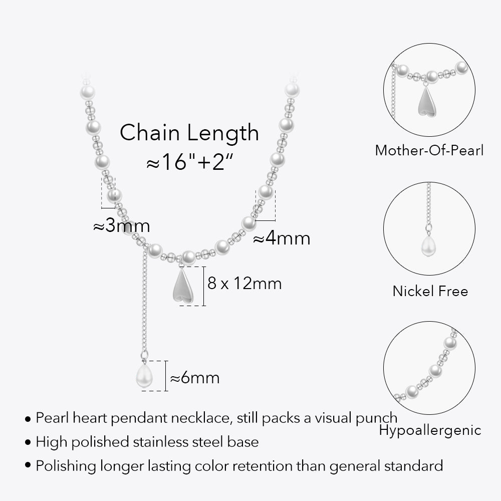 Piper Pearl Hang Heart Pendant Necklace