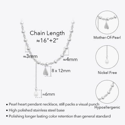 Piper Pearl Hang Heart Pendant Necklace