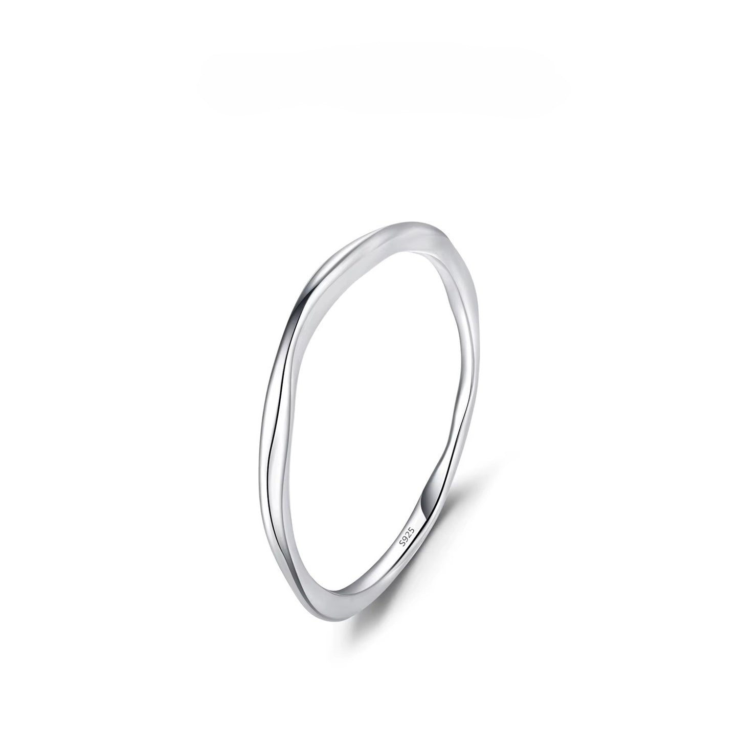 Silver ring on a white background