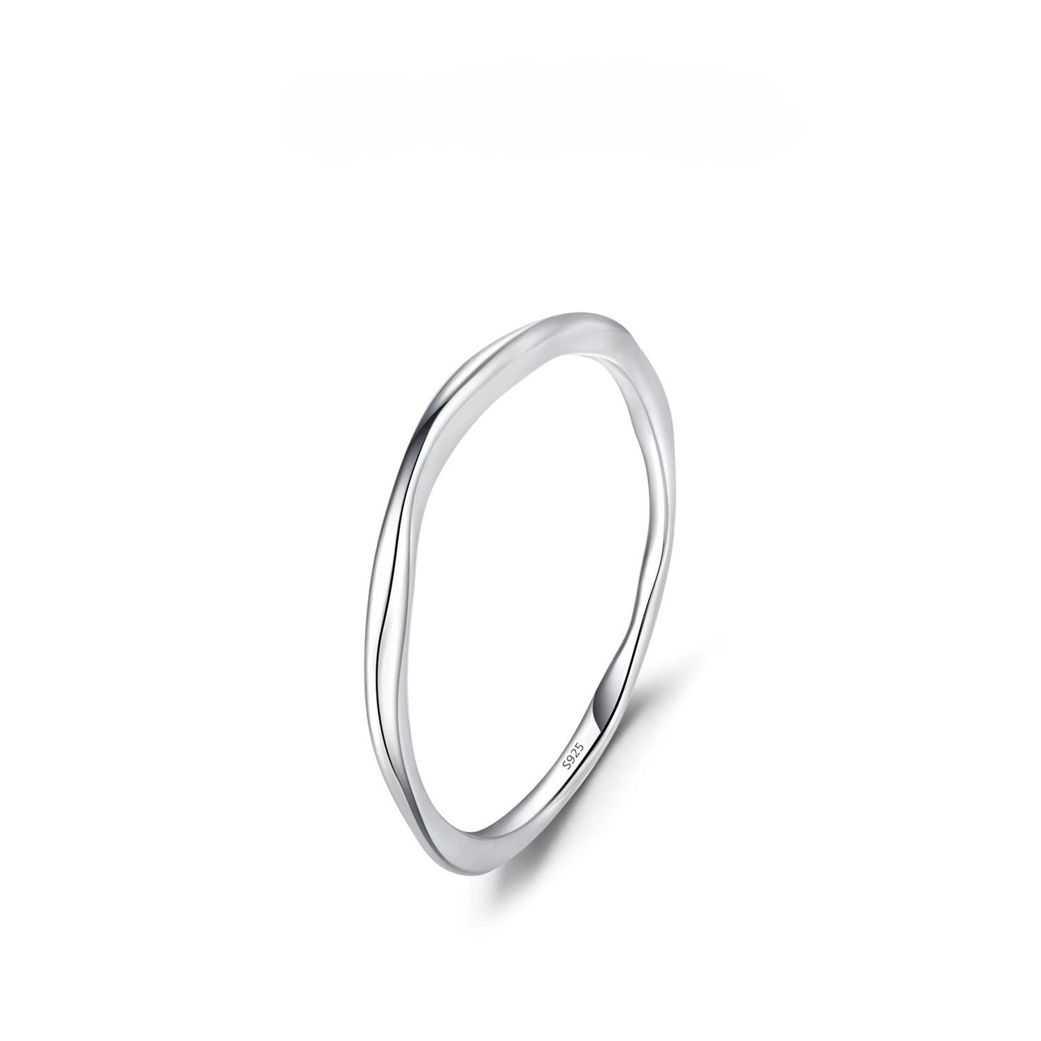 Silver ring on a white background
